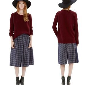 Madewell Silk Ascot Navy Print A-Line Skirt 2